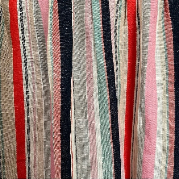 Signature Studio Smocked Off the Shoulder Colorful Stripe Blouse Size M Boho - Picture 5 of 8